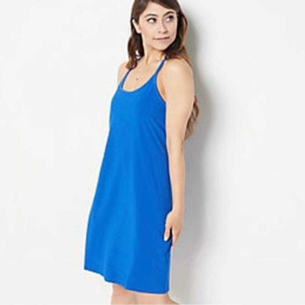 Addison Bay Women's Sleeveless Strappy Dress Blue Size L Casual Short